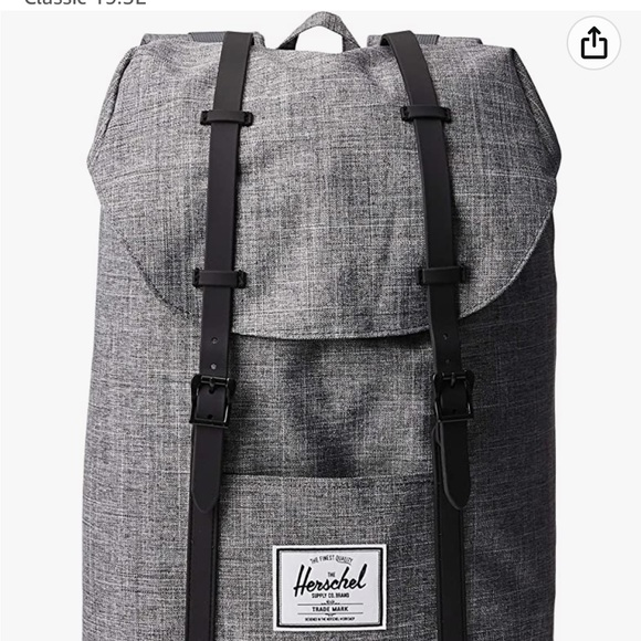 Herschel Retreat Backpack, Raven Crosshatch/Black Rubber, Classic 19.5L - Picture 1 of 4